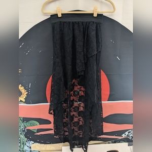 High Low Rose Lace Skirt